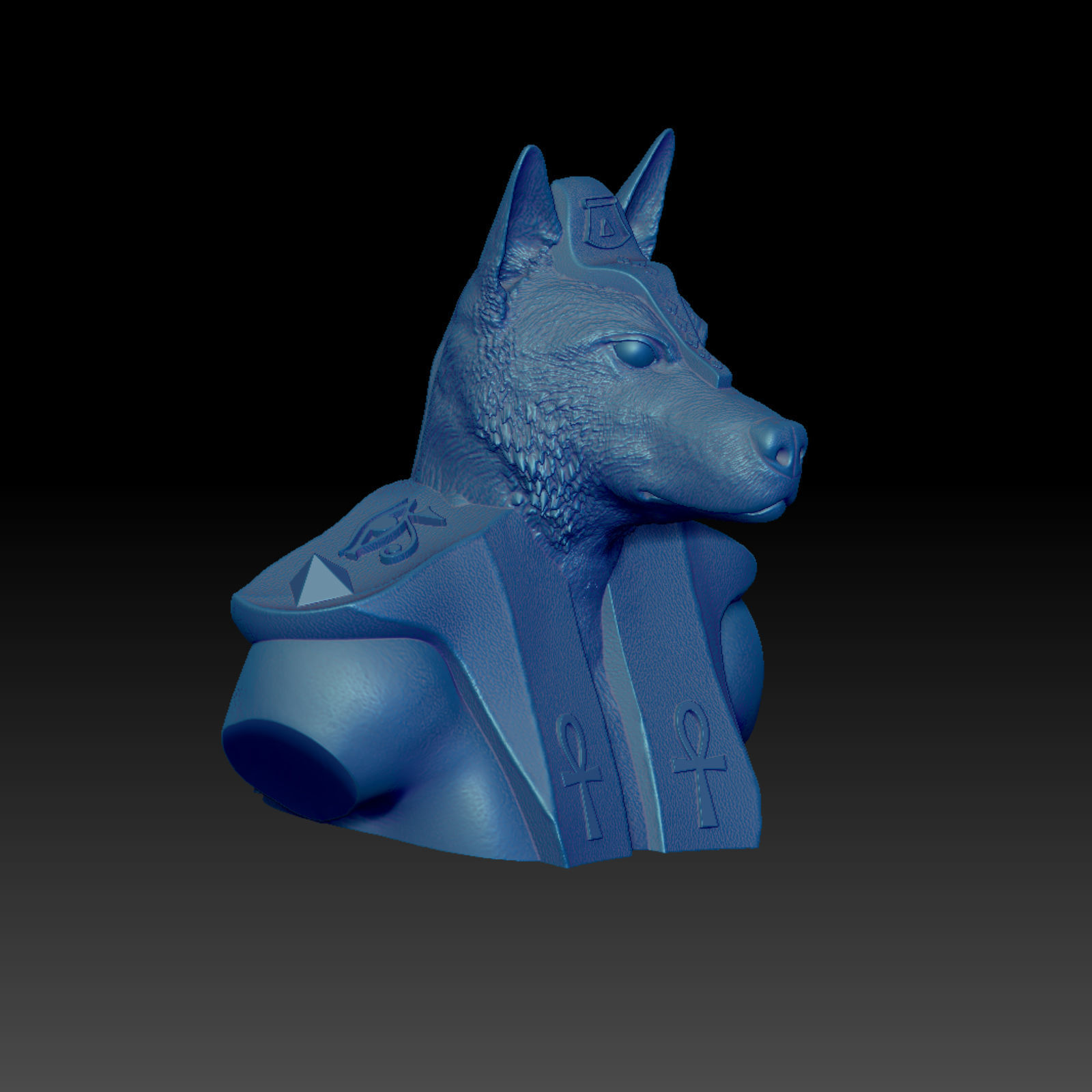 Dog Sheperd Anubis Bust  3D print model_7