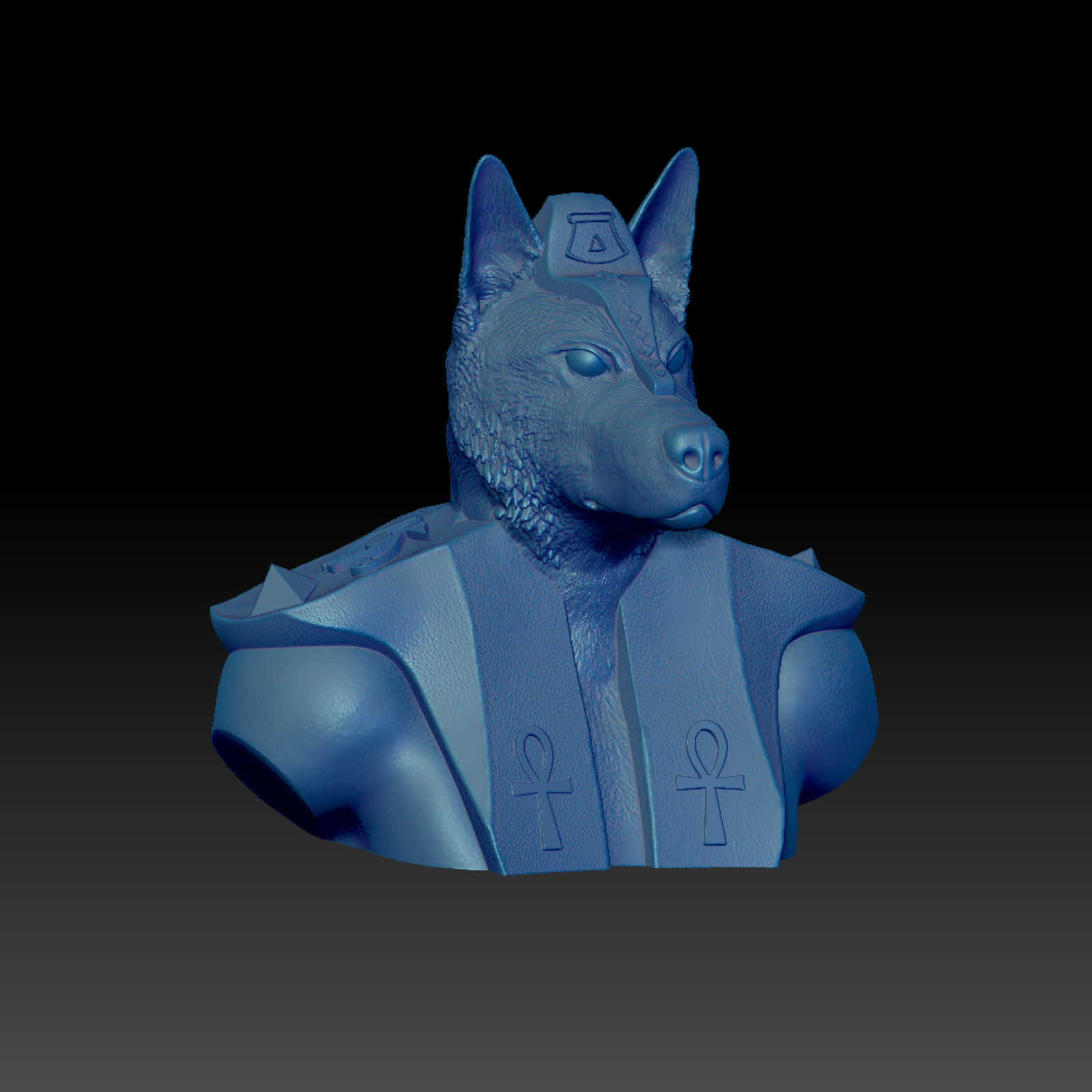 Dog Sheperd Anubis Bust  3D print model_6