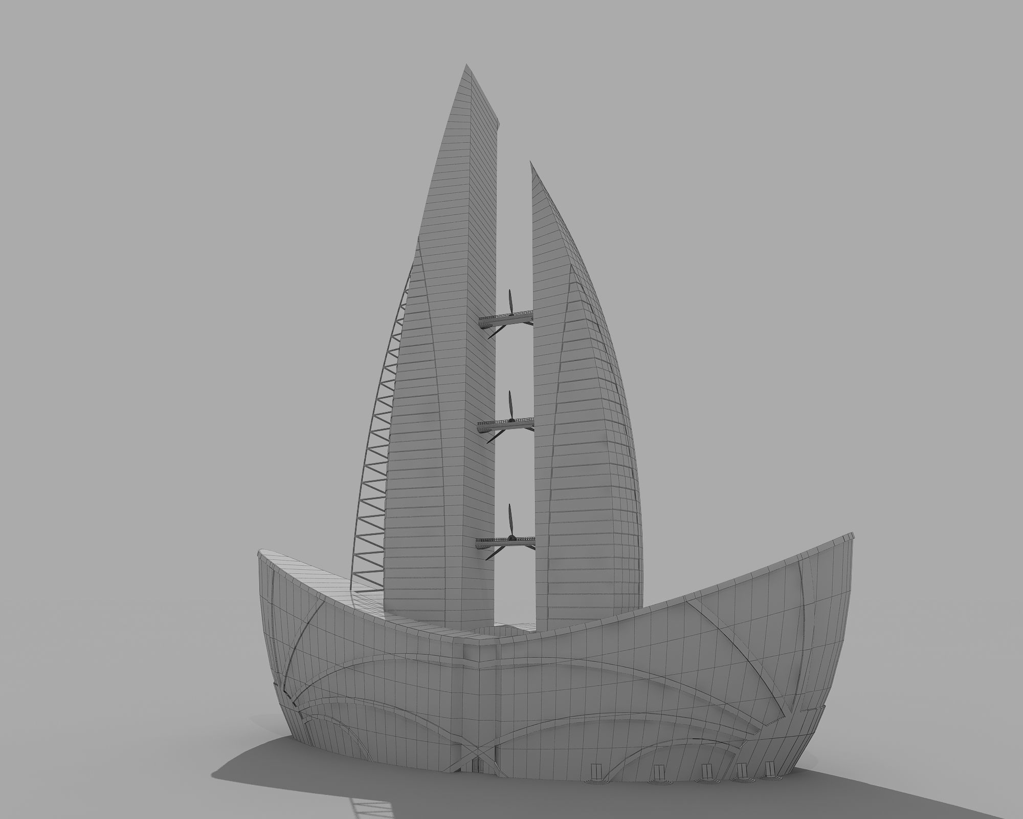 0124 - Boat Skyscraper 3D model_17