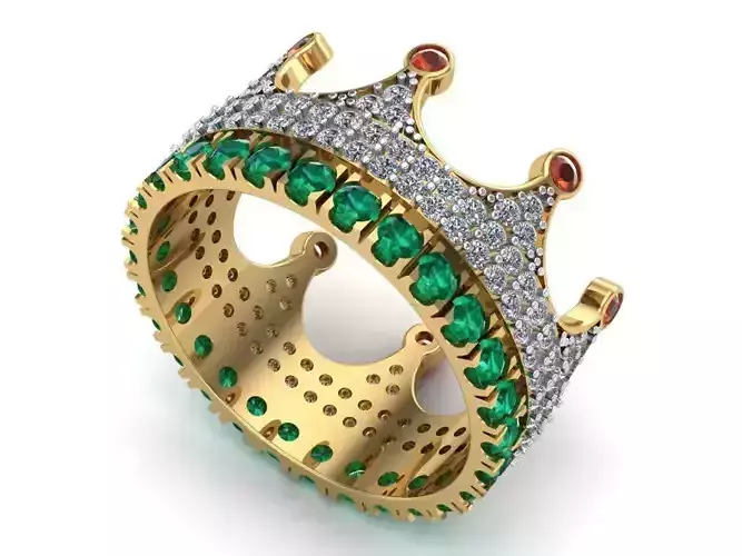 The Crown Ring 3D print model