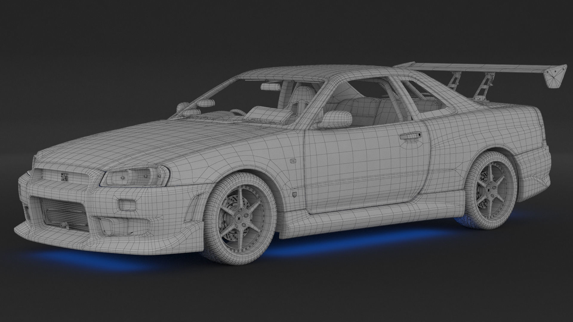 Nissan Skyline GT-R R34 C-West 3D model_7