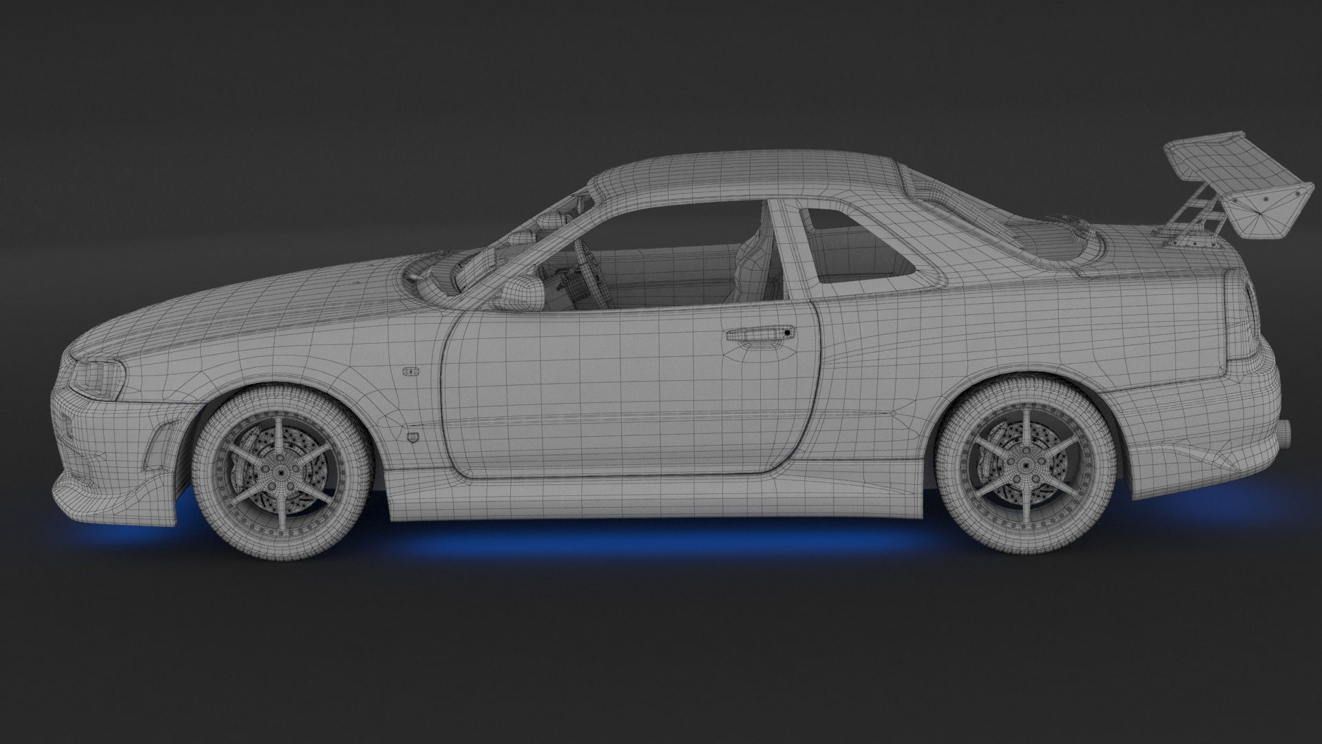 Nissan Skyline GT-R R34 C-West 3D model_9