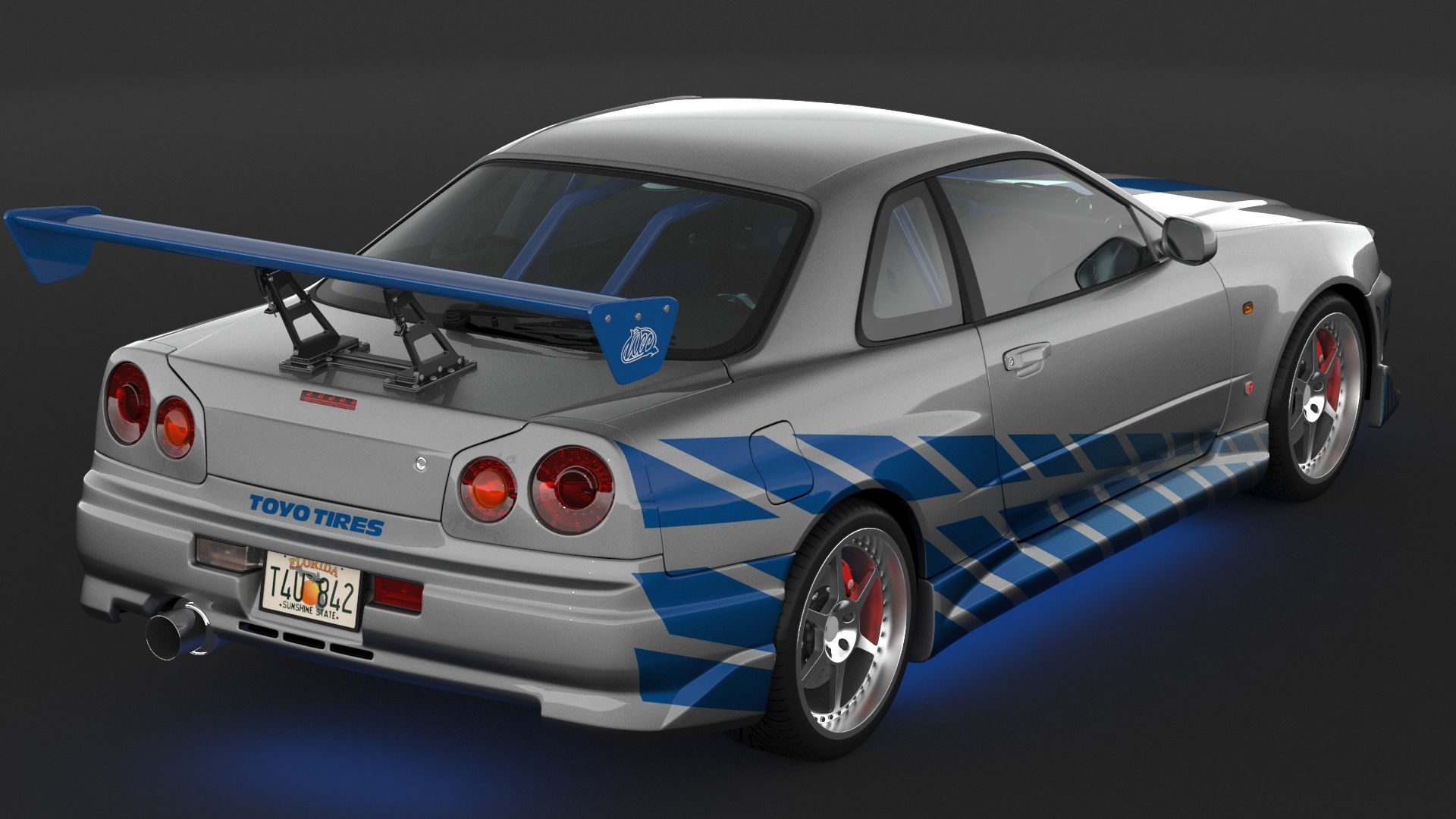 Nissan Skyline GT-R R34 C-West 3D model_6