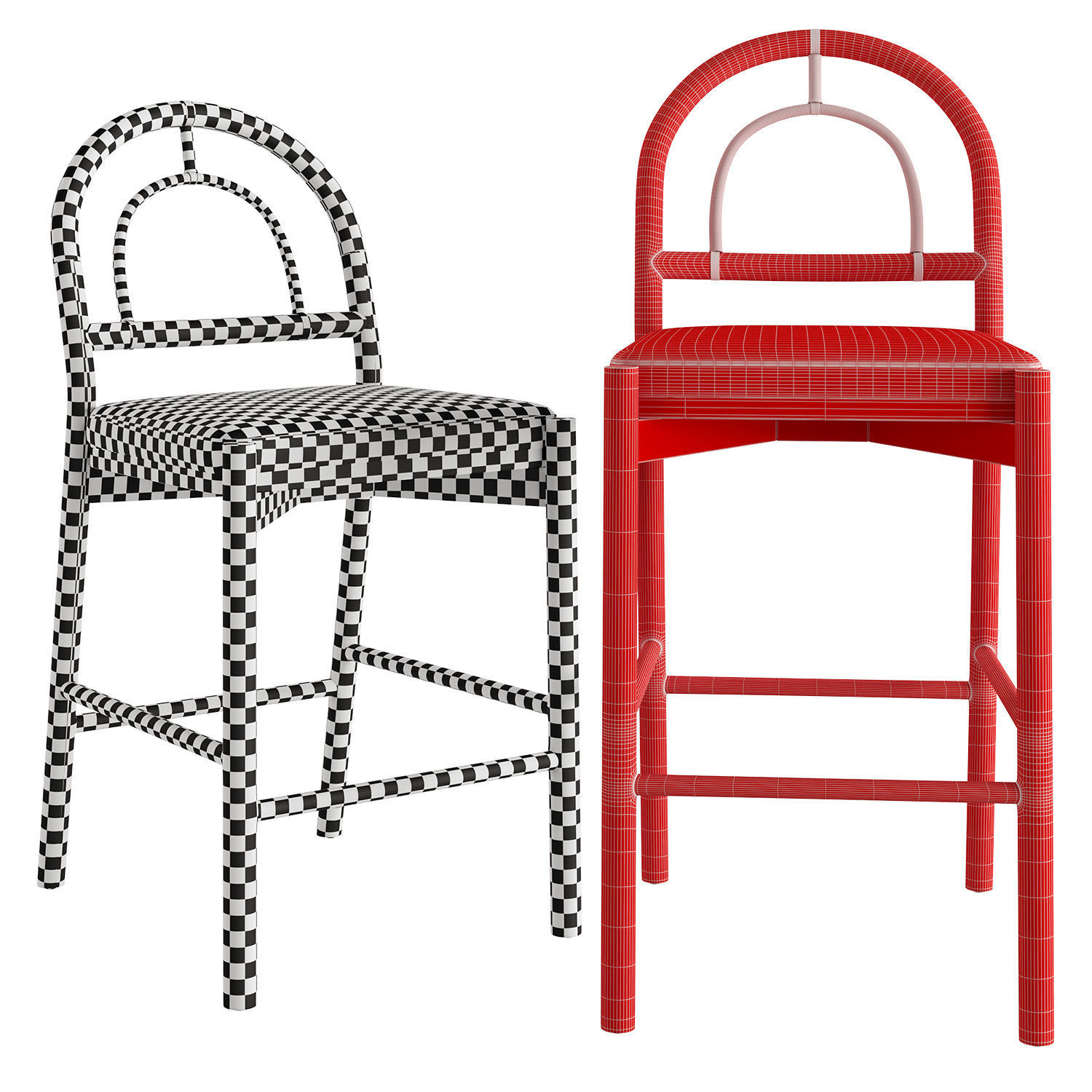 Four Hands Pace Bar - Counter Stool 3D model_2