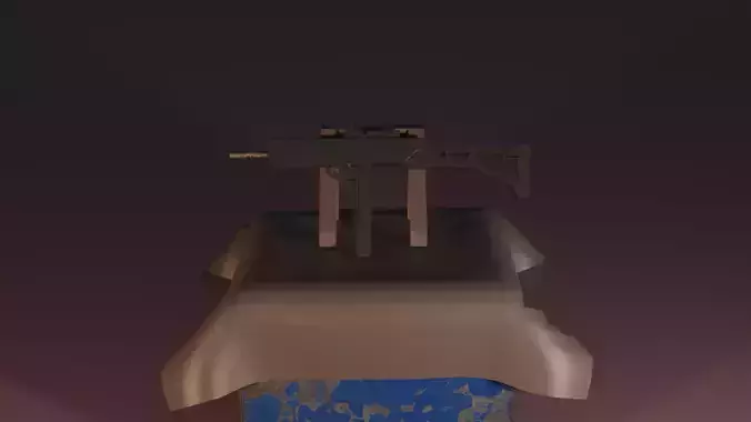 Uzi low poly gun 3D model