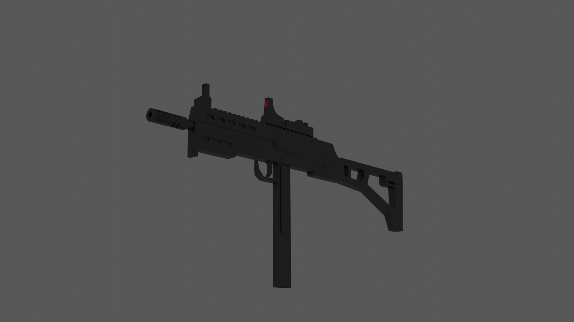 Uzi low poly gun 3D model_1