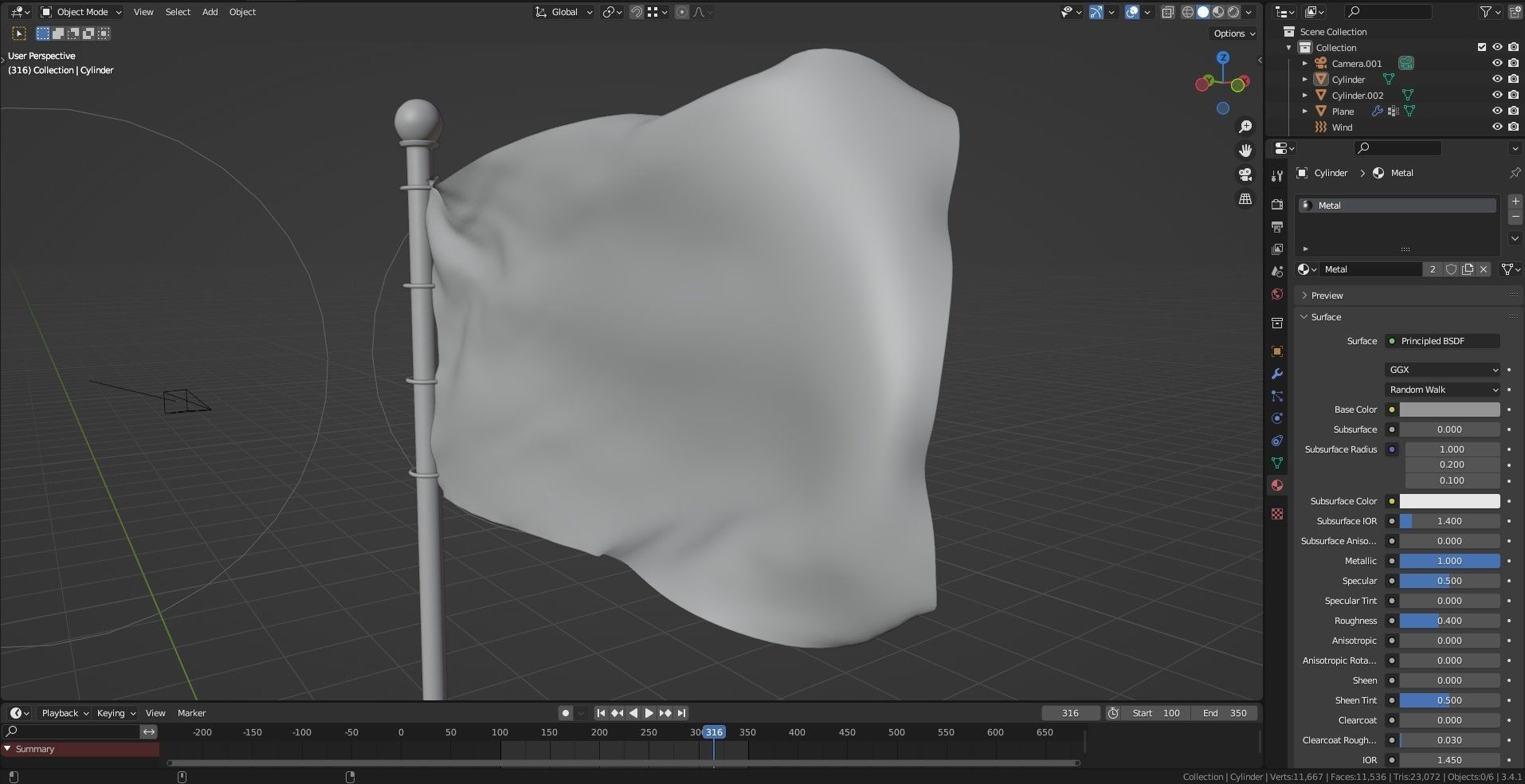 Animated Syria Flags 3D model_5