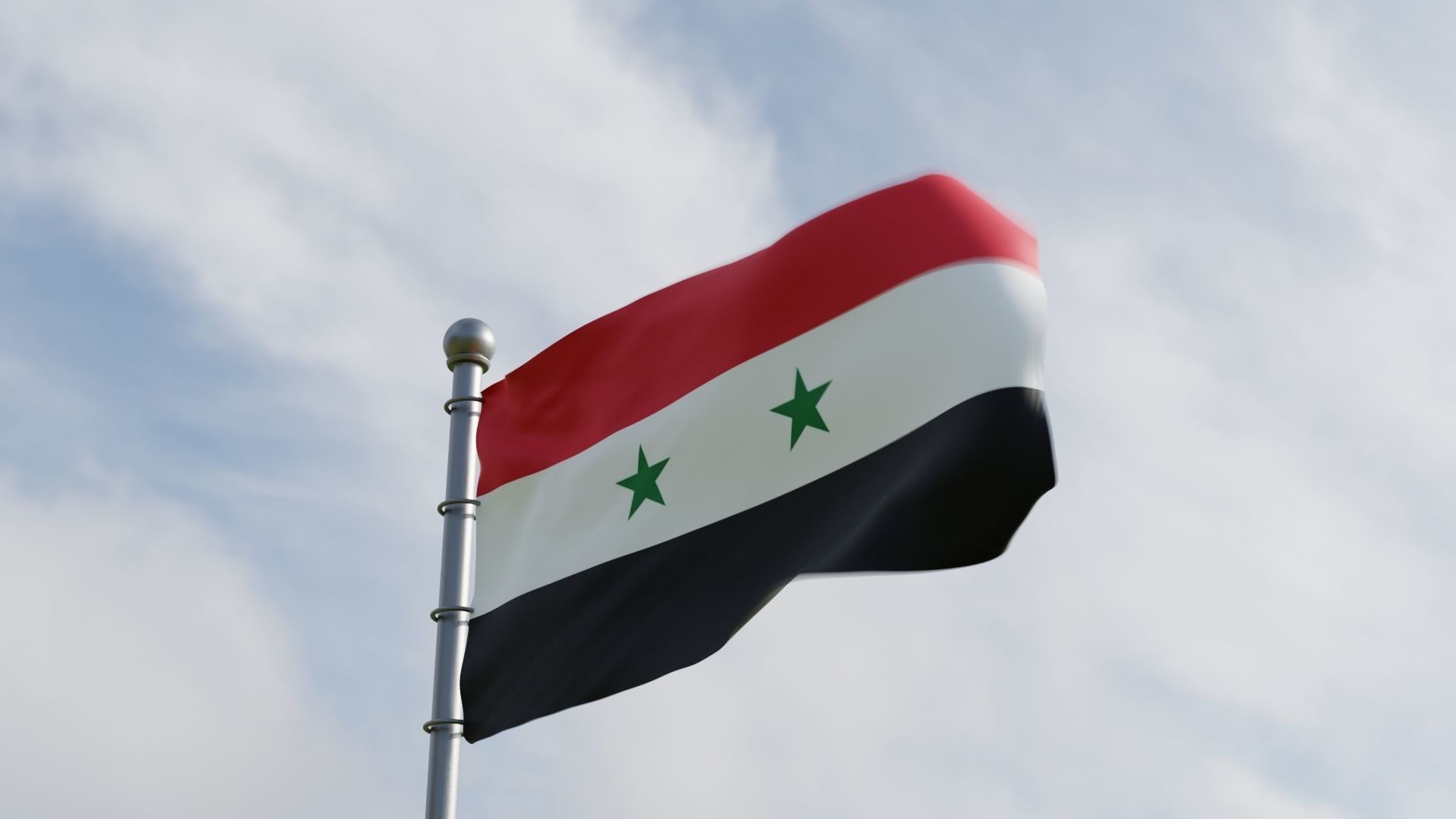 Animated Syria Flags 3D model_1