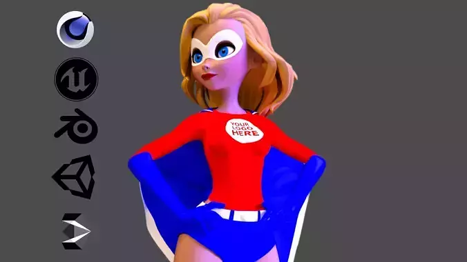 Cartoon Girl SuperHeroine