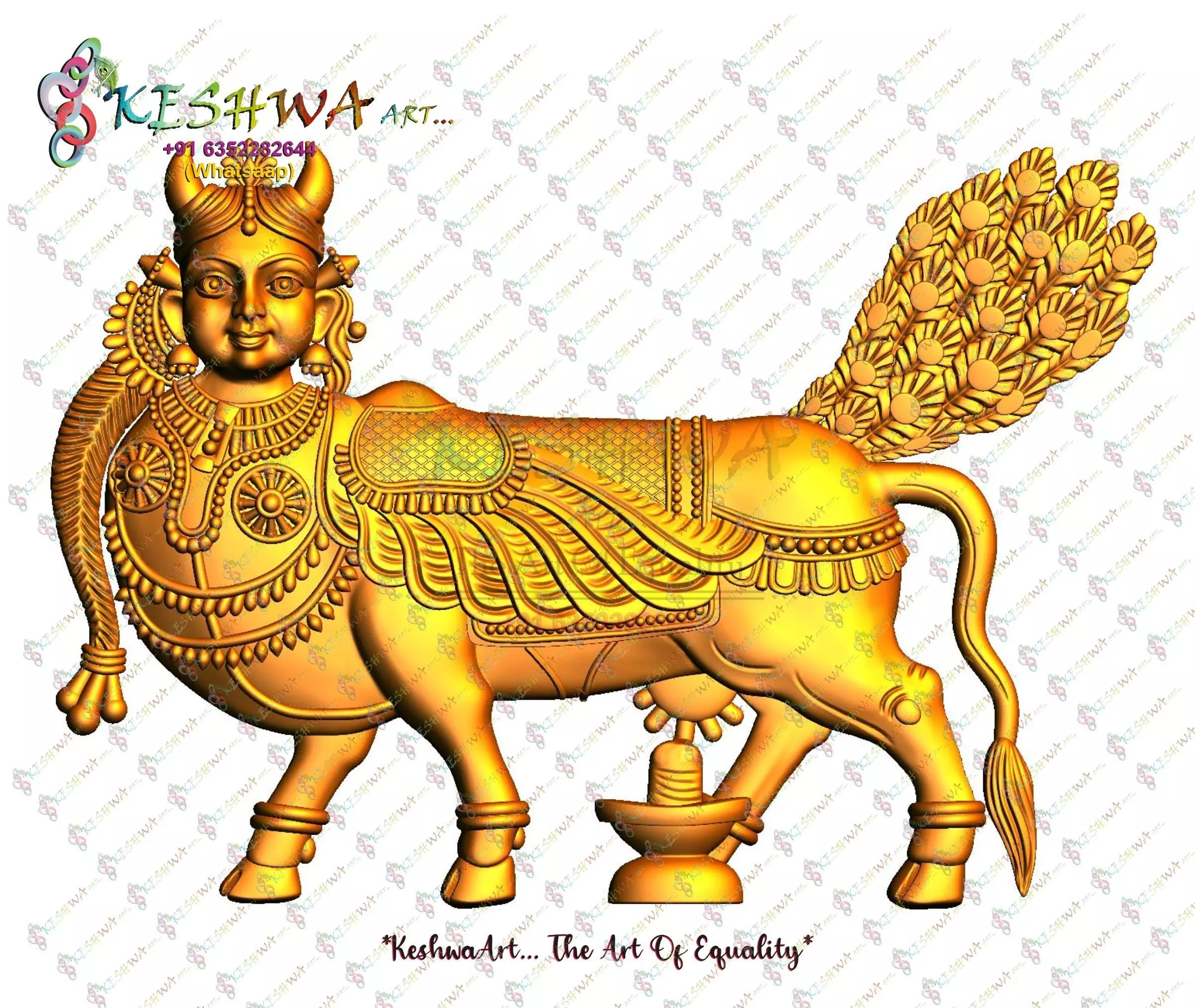 kamdhenu cow 3d stl model for cnc router  3D print model_0