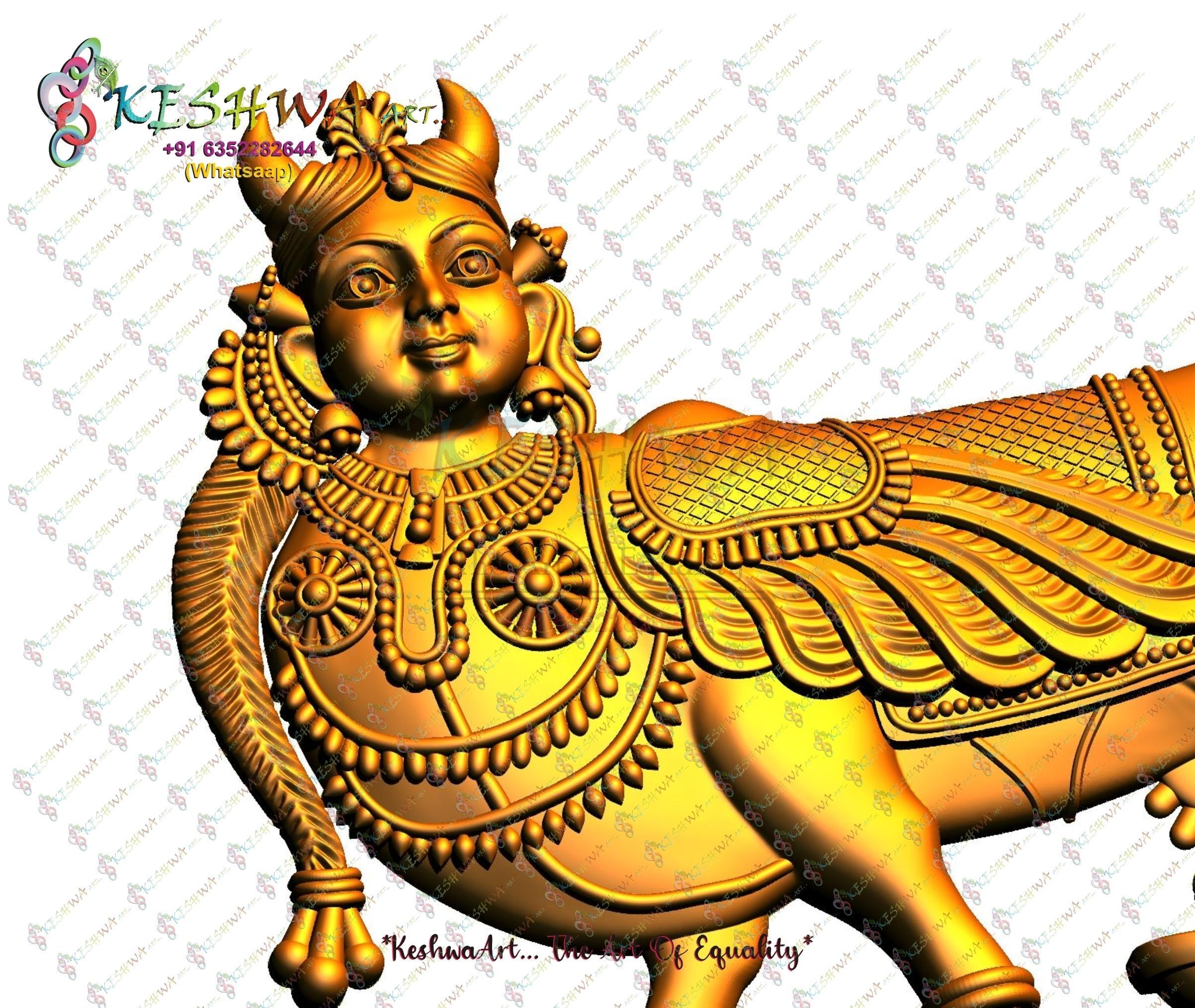 kamdhenu cow 3d stl model for cnc router  3D print model_2