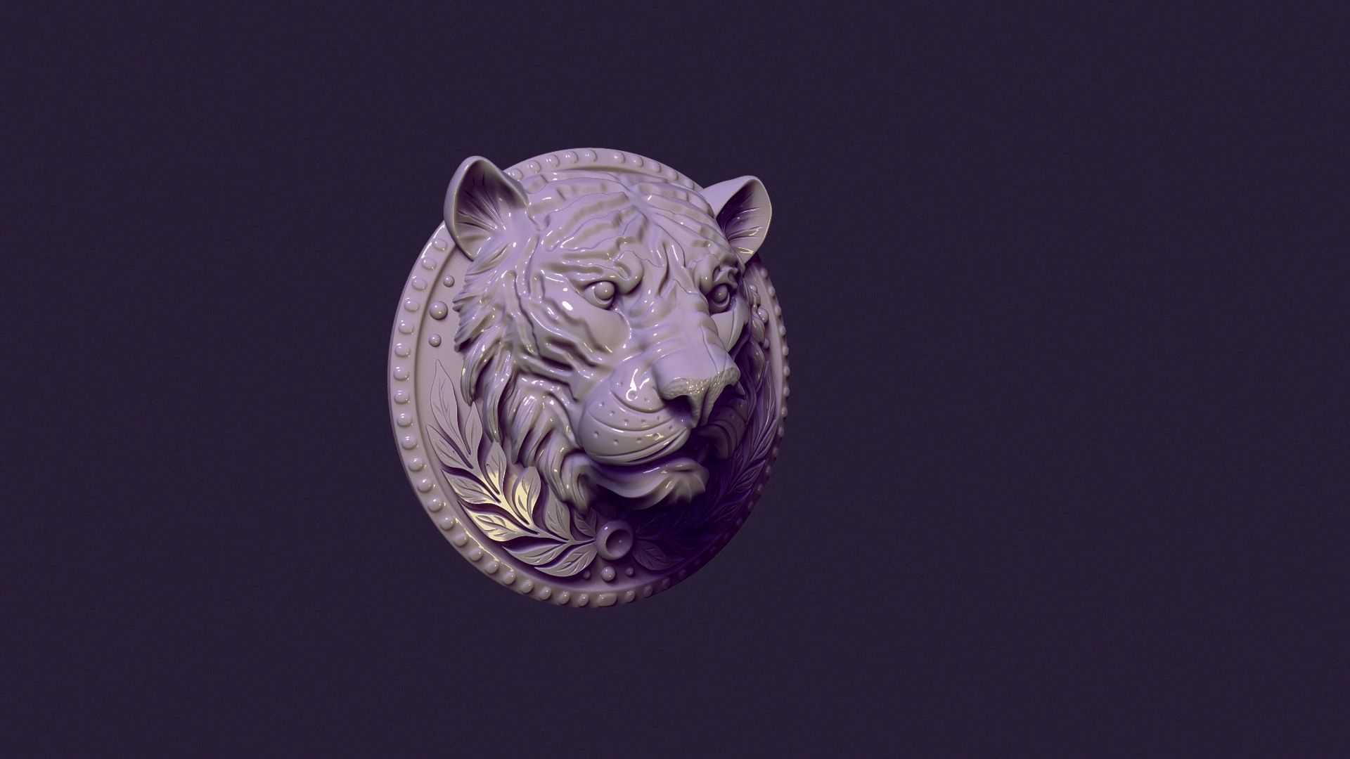 TIGER MEDALLION for casting 3D print model_8