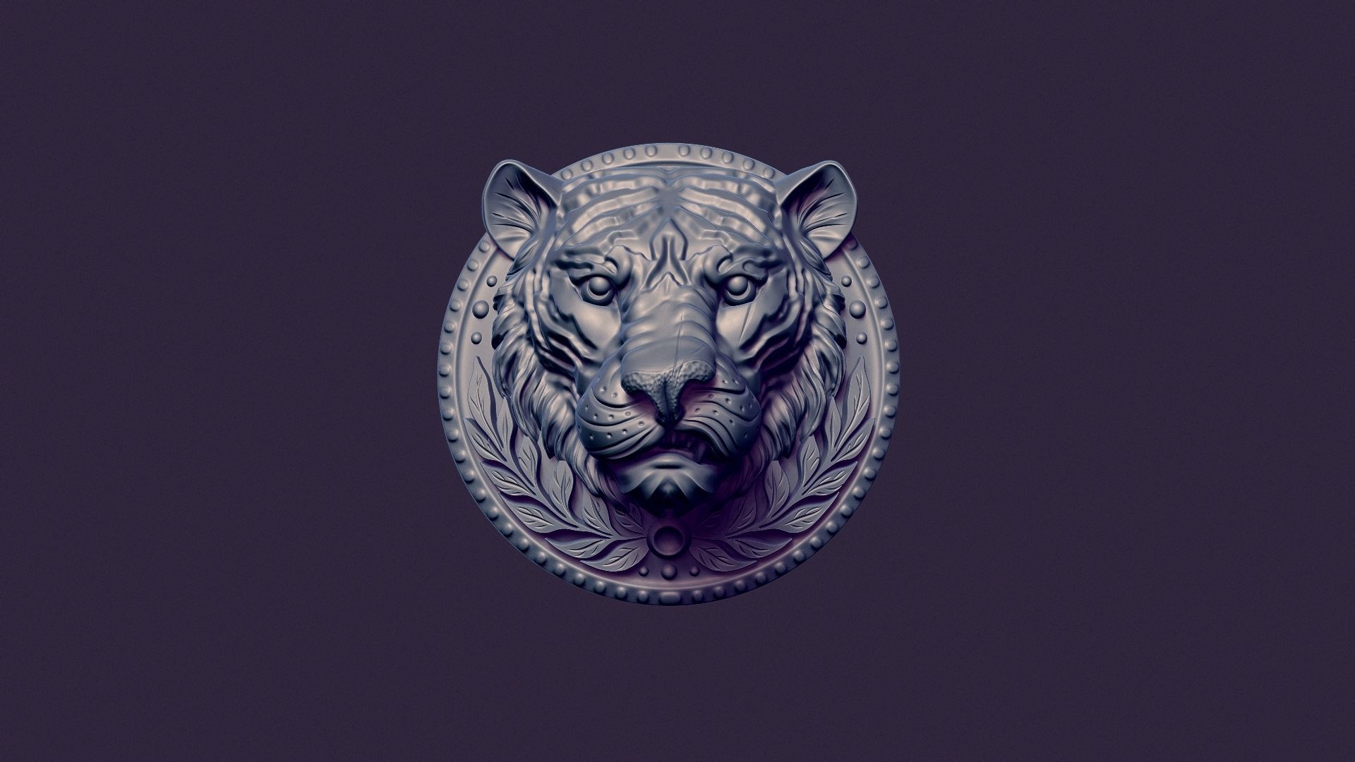 TIGER MEDALLION for casting 3D print model_10