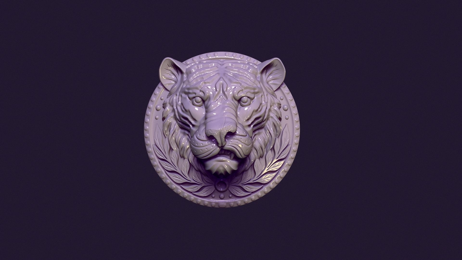 TIGER MEDALLION for casting 3D print model_7