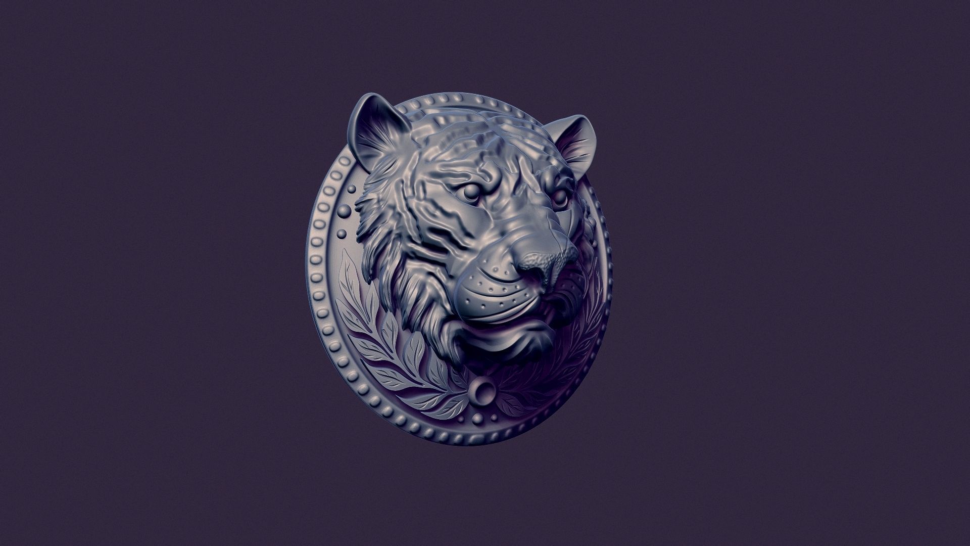TIGER MEDALLION for casting 3D print model_11