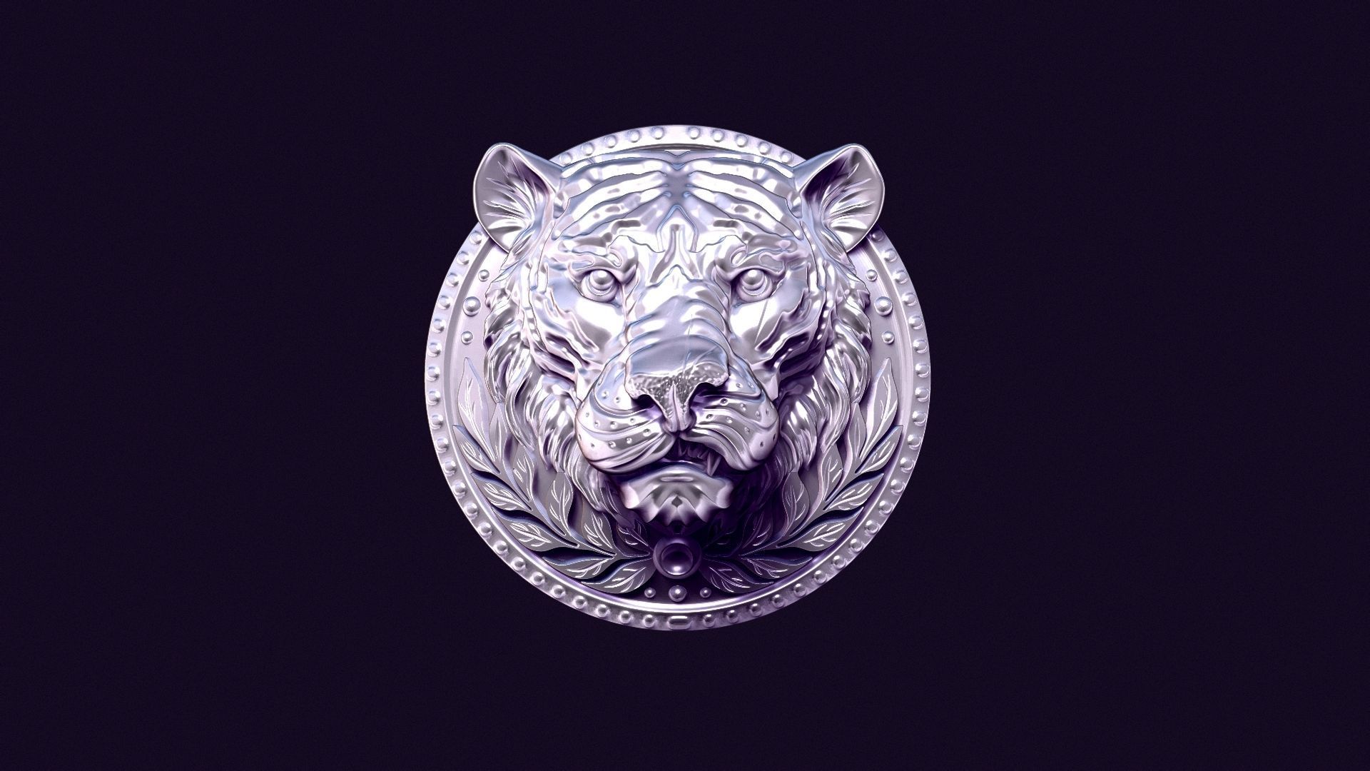 TIGER MEDALLION for casting 3D print model_13