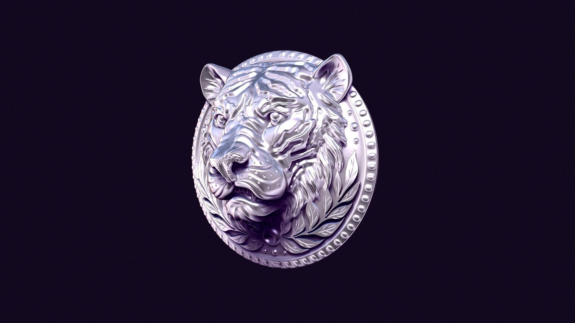 TIGER MEDALLION for casting 3D print model_12