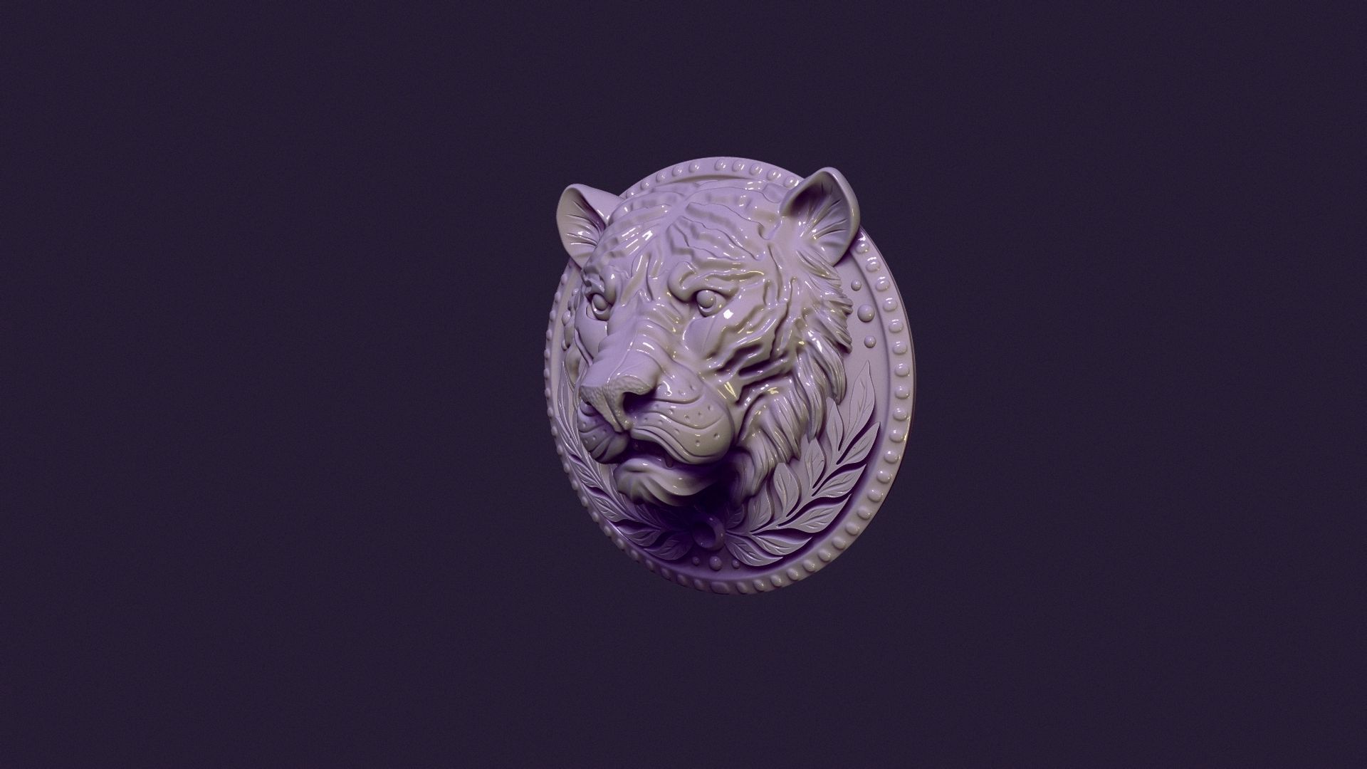 TIGER MEDALLION for casting 3D print model_9