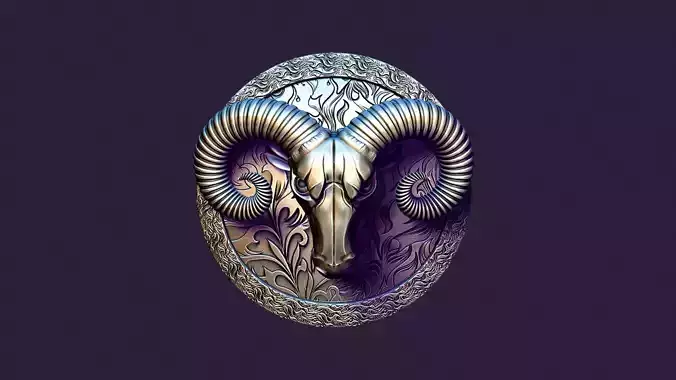 ARIES MEDALLION for casting 3D print model