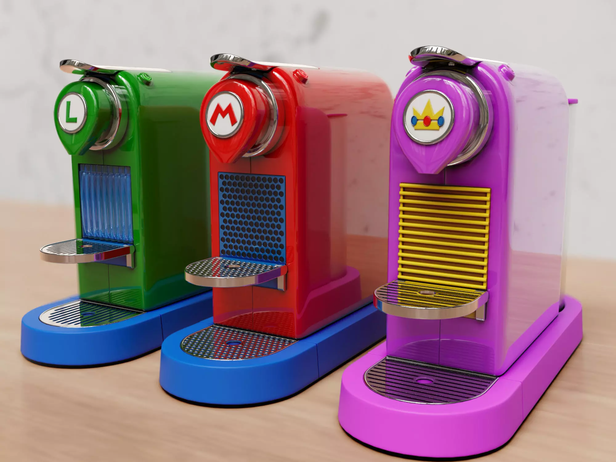 Mario Bros x Nespresso CitiZ - Product Rendering Series 3D model_0
