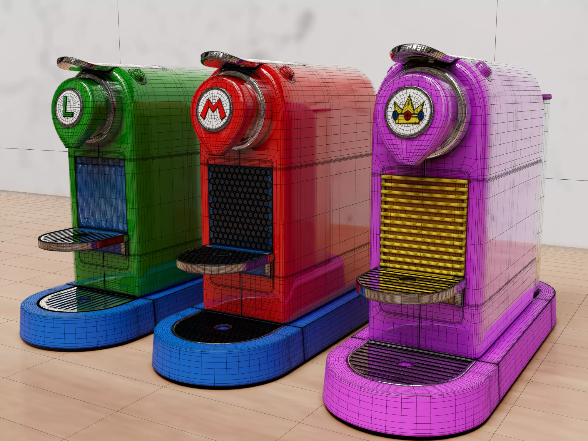 Mario Bros x Nespresso CitiZ - Product Rendering Series 3D model_1