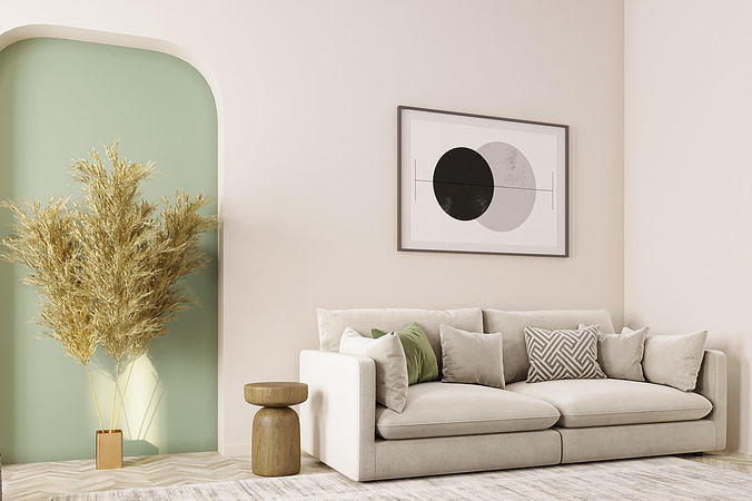 interior livingroom scene 05 3D model 4