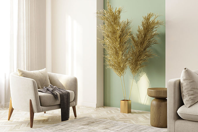 interior livingroom scene 05 3D model 3