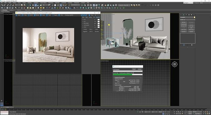 interior livingroom scene 05 3D model 7