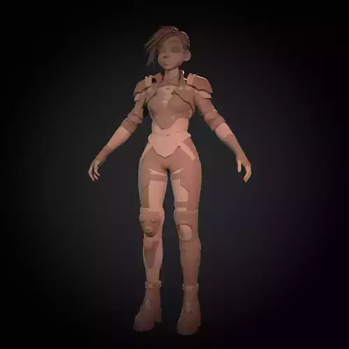 high poly stylized game character  3D model