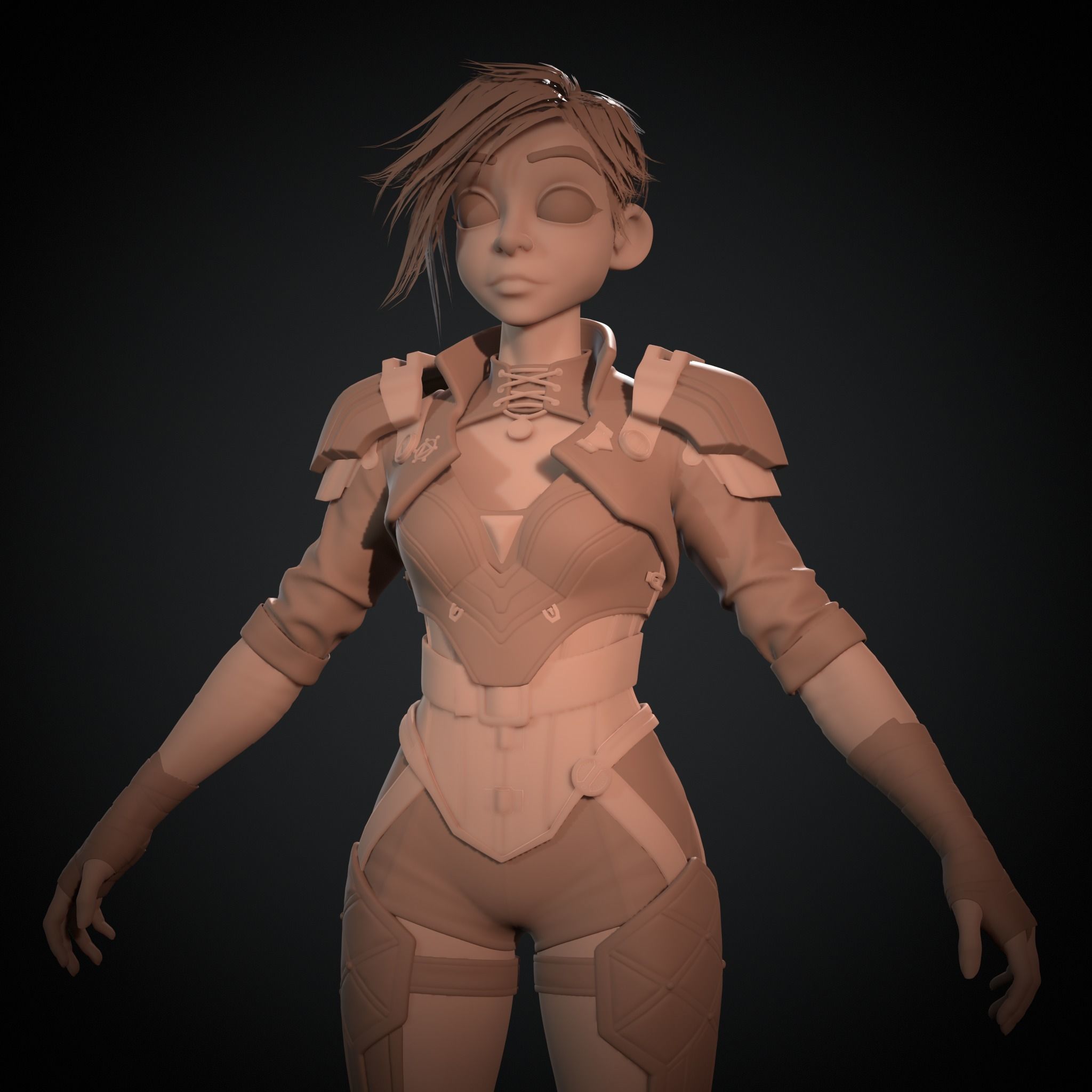 high poly stylized game character  3D model_1