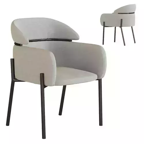 Chair with Armrest Alexia Lavender 3D model