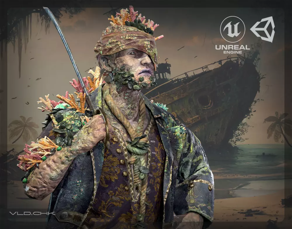 William Davis Pirate Low-poly 3D model_0