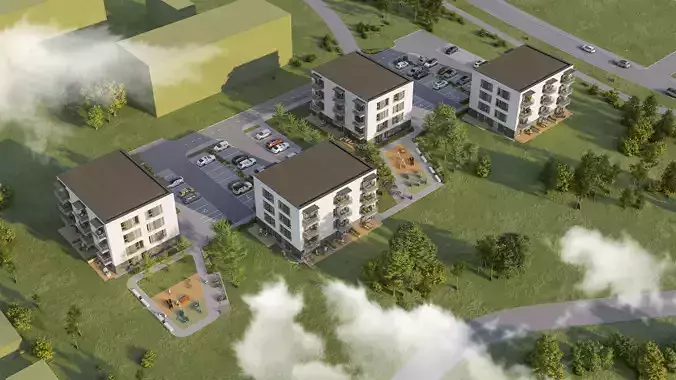 Apartment building lumion 12 scene plus archicad sketchup models