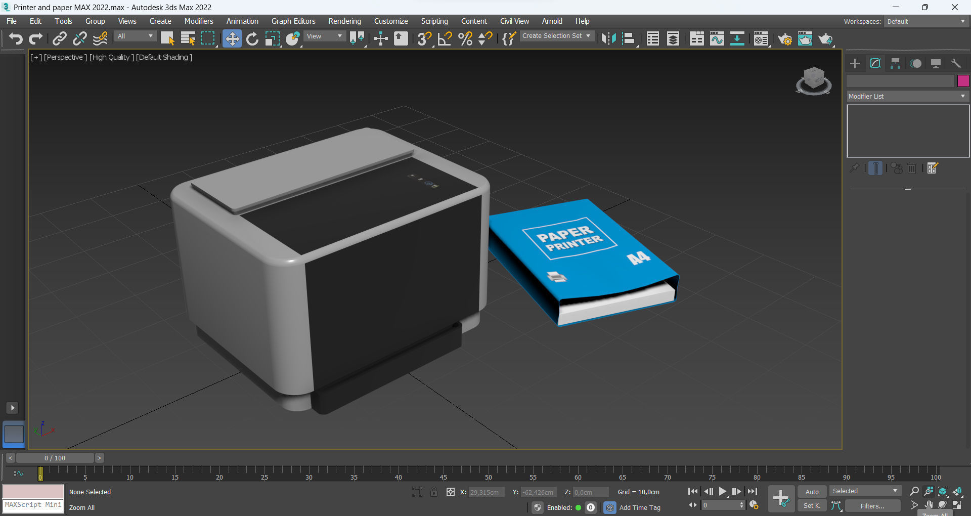 Printer and paper Low-poly 3D model_9