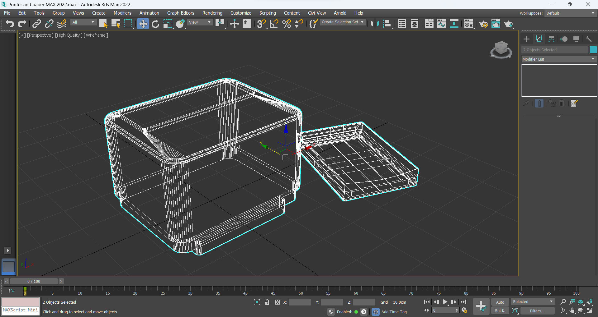 Printer and paper Low-poly 3D model_10