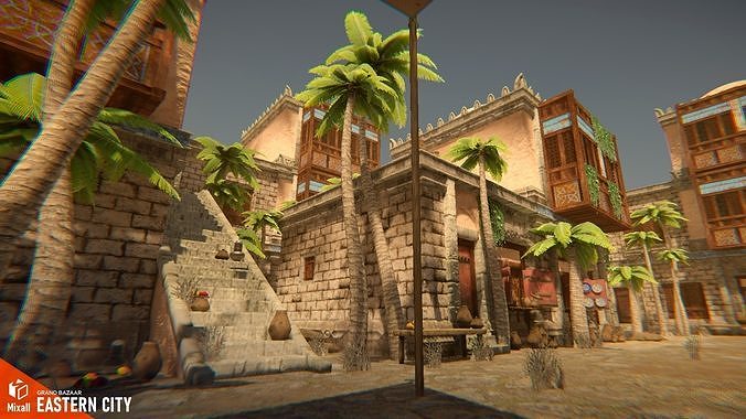 Eastern city - Grand bazaar 3D model 2