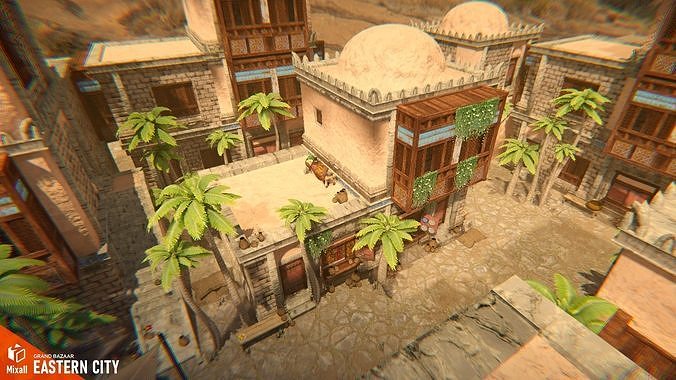 Eastern city - Grand bazaar 3D model 5