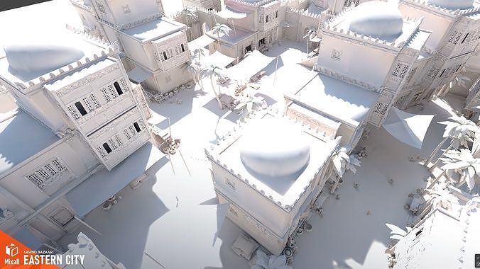 Eastern city - Grand bazaar 3D model 7