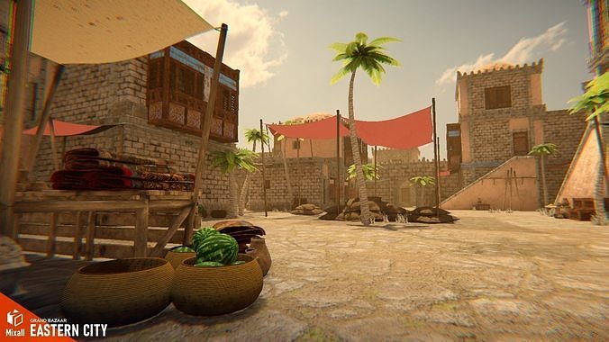 Eastern city - Grand bazaar 3D model 3