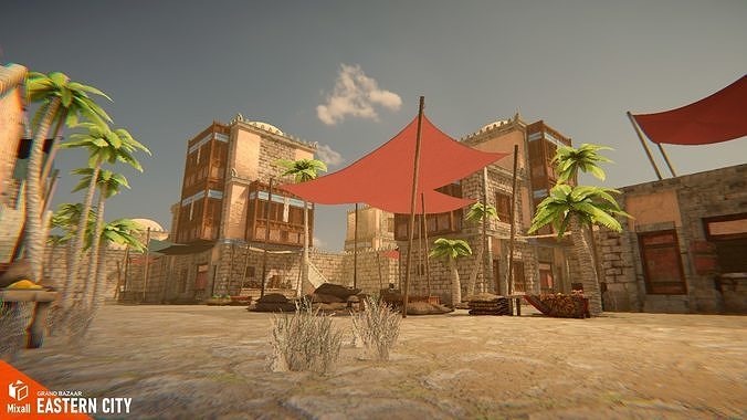 Eastern city - Grand bazaar 3D model 4