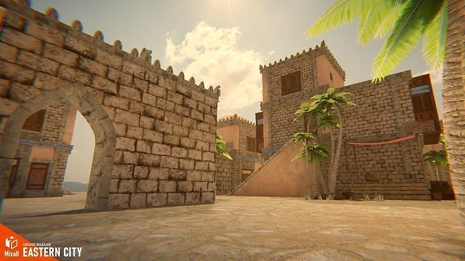 Eastern city - Grand bazaar 3D model 6