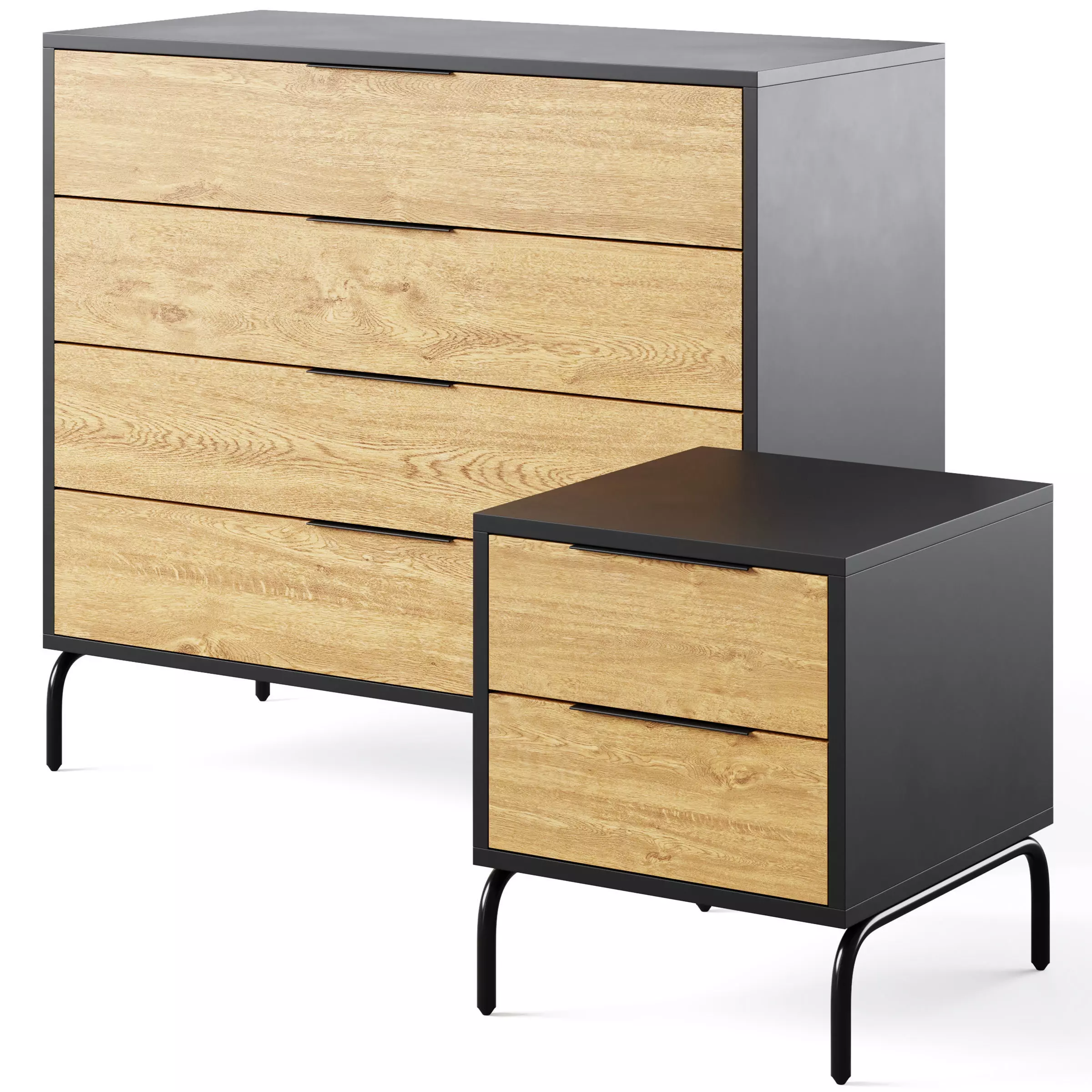 Chest of drawers and bedside table Savoi by La Forma 3D model_0