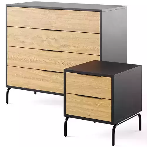 Chest of drawers and bedside table Savoi by La Forma