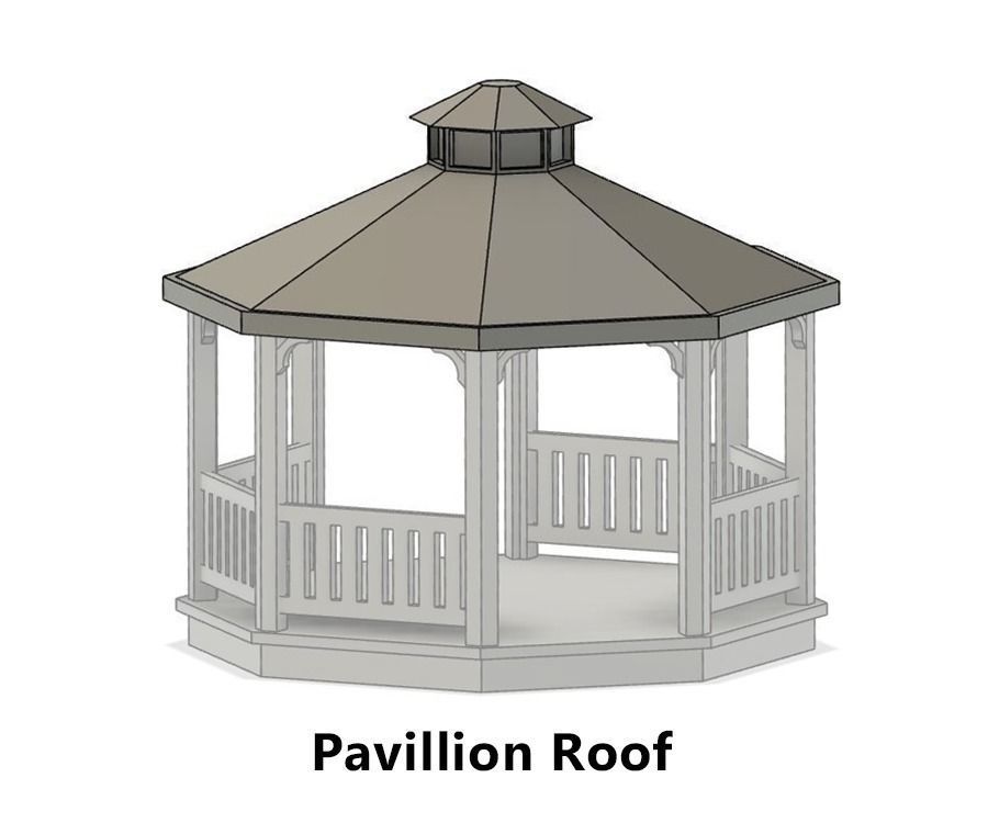 Pavilion for garden or market - H0 Scale  3D print model_2