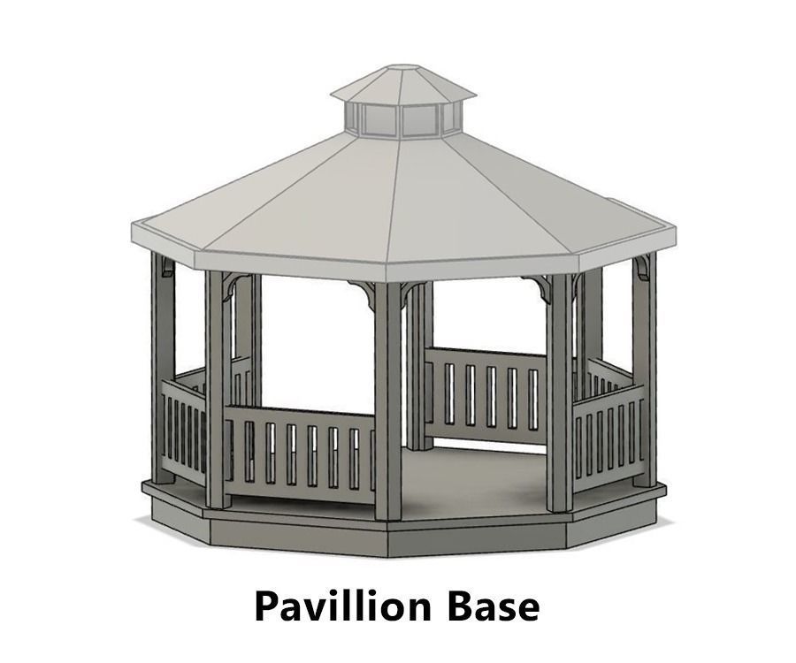Pavilion for garden or market - H0 Scale  3D print model_1
