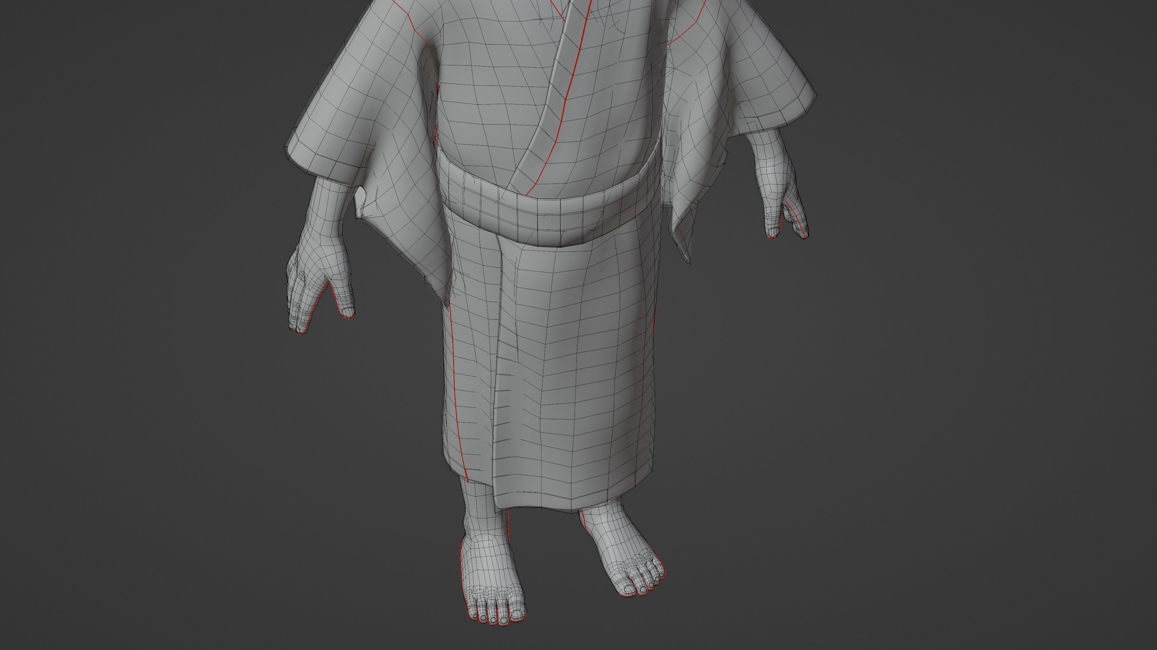 A Child Character in a Kimono LITTLE KANO Low-poly 3D model_20