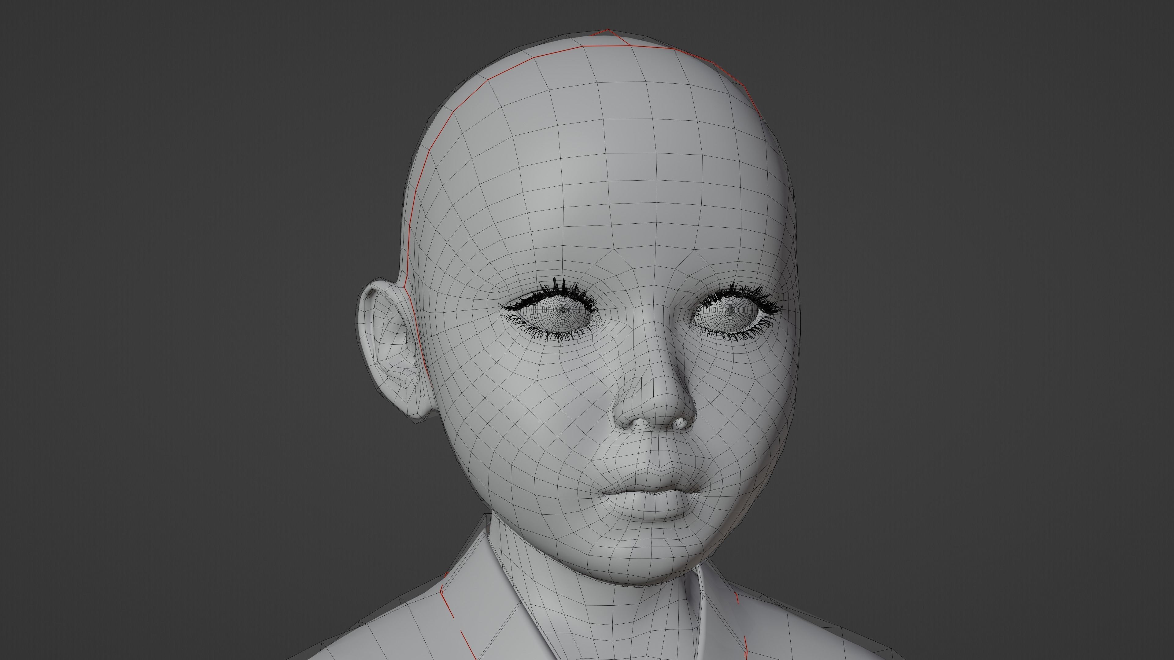 A Child Character in a Kimono LITTLE KANO Low-poly 3D model_18