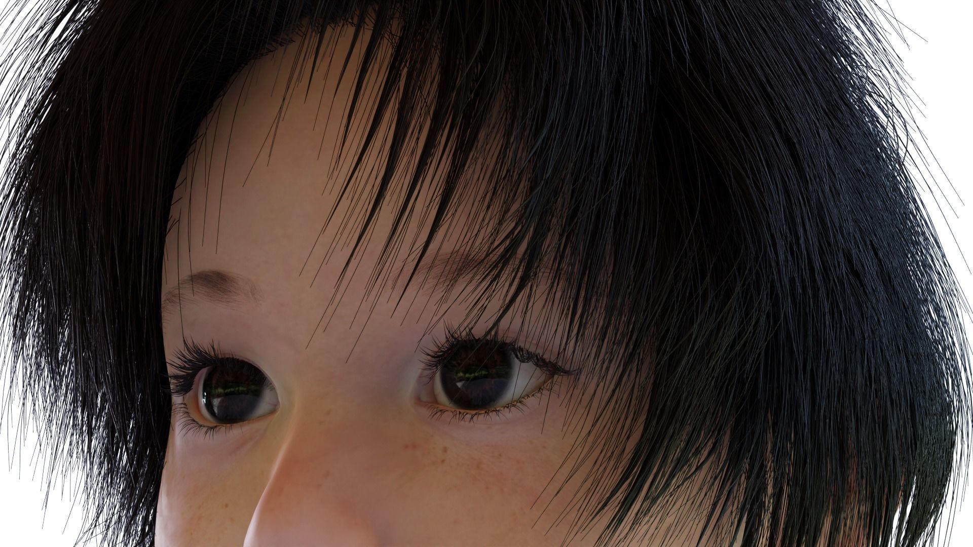 A Child Character in a Kimono LITTLE KANO Low-poly 3D model_5