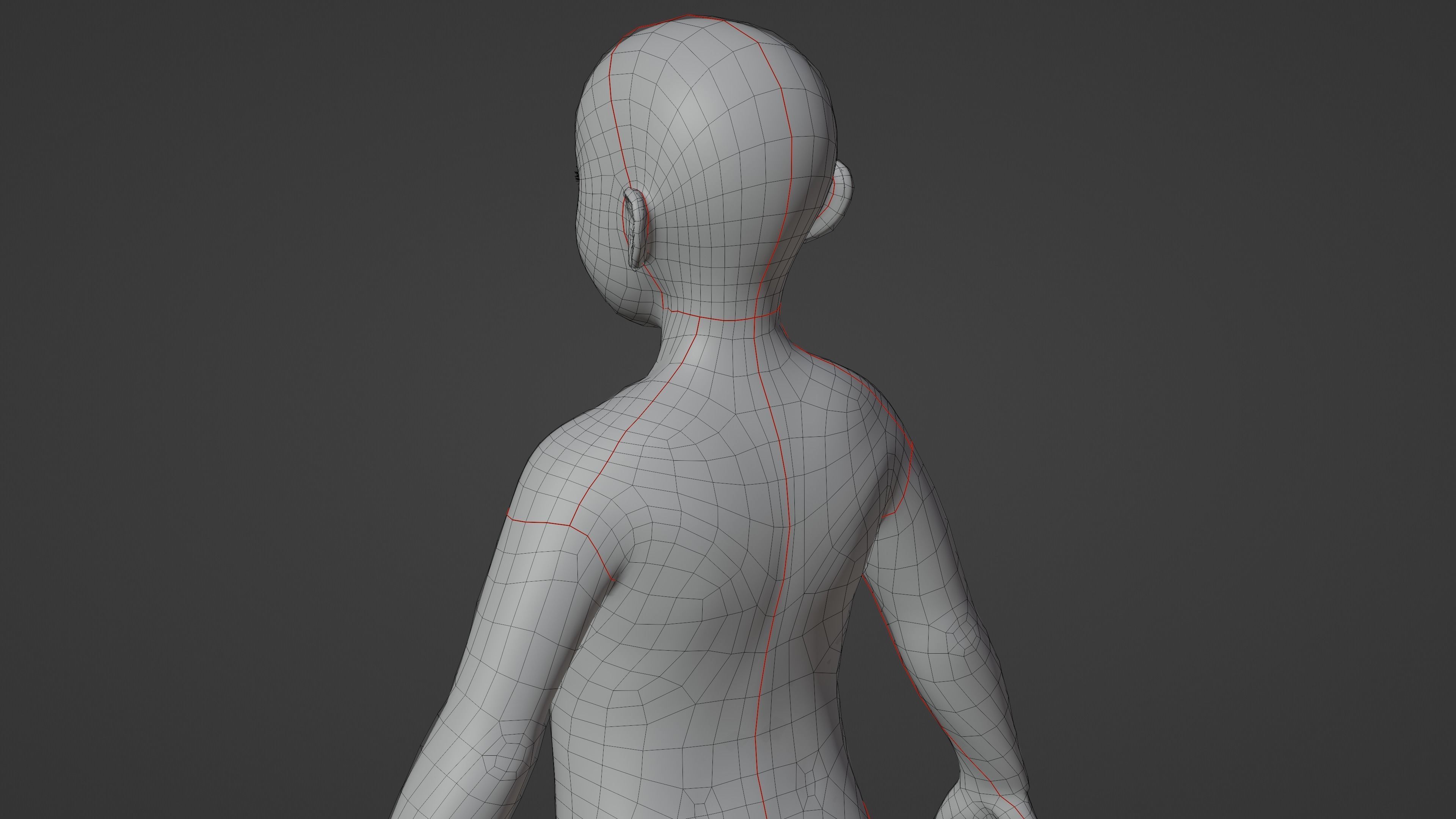 A Child Character in a Kimono LITTLE KANO Low-poly 3D model_24