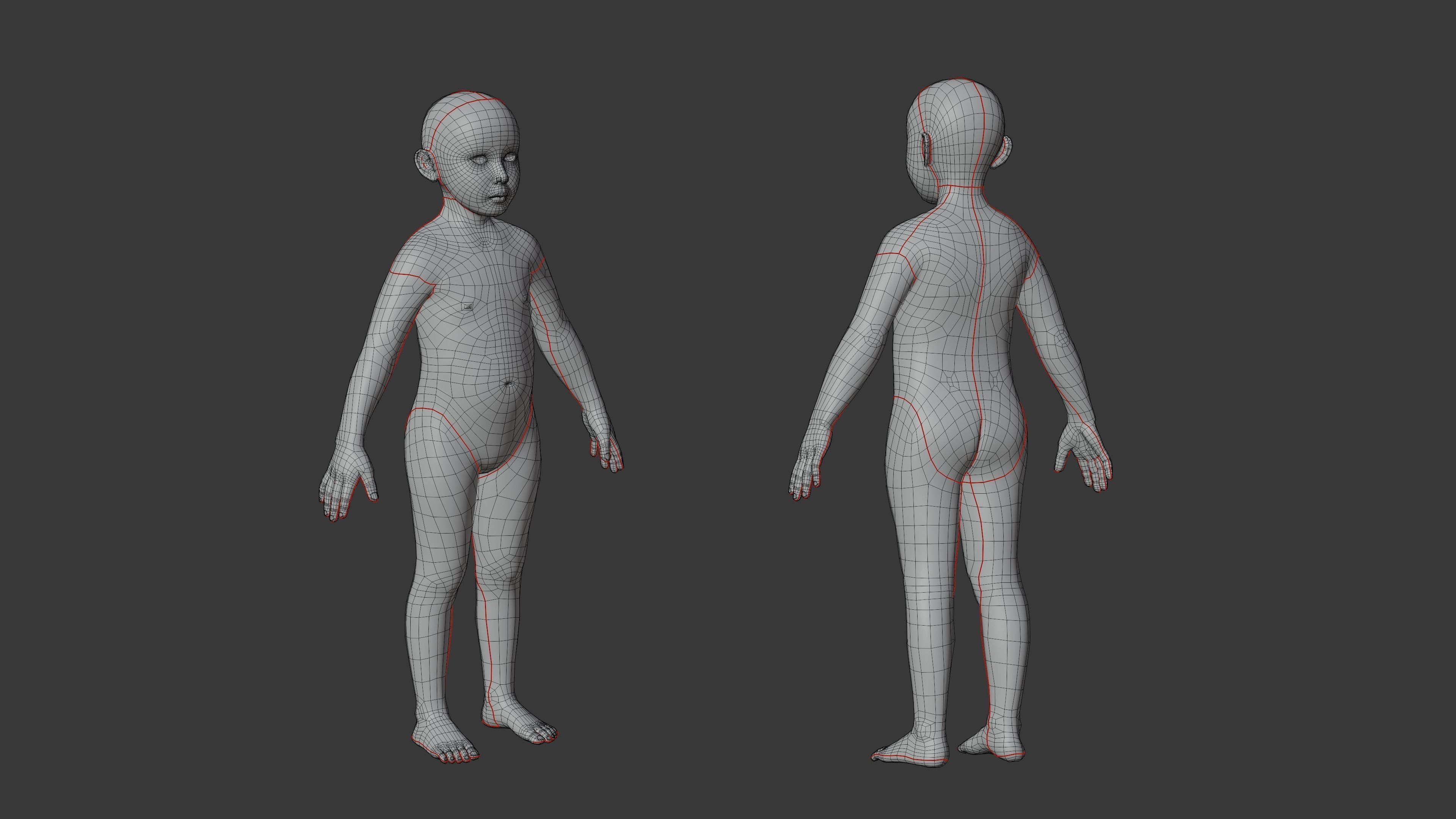 A Child Character in a Kimono LITTLE KANO Low-poly 3D model_21